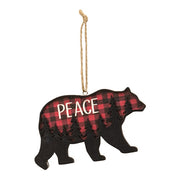 Plaid Bear Forest Scene Ornament  (3 Count Assortment)