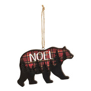 Plaid Bear Forest Scene Ornament  (3 Count Assortment)