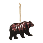 Plaid Bear Forest Scene Ornament  (3 Count Assortment)