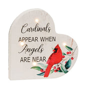 Cardinal Heart Sitter with LED Lights  (2 Count Assortment)