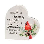 Cardinal Heart Sitter with LED Lights  (2 Count Assortment)