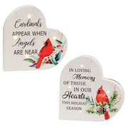 Cardinal Heart Sitter with LED Lights  (2 Count Assortment)