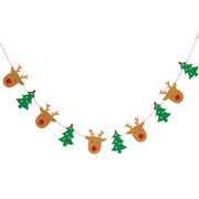 Reindeer & Christmas Tree Felted Garland