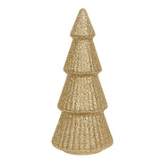 Gold Glittered Cone Tree - 8.25"H