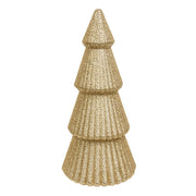 Gold Glittered Cone Tree - 10"H