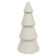 White Glittered Cone Tree - 10"H