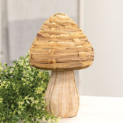 Woven Seagrass Mushroom 10"H