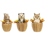 Fall Woodland Animal Sitter  (3 Count Assortment)