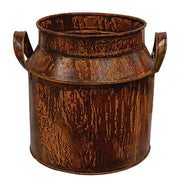 Rusty Tin Wide Milk Can - 7" x 7.5"