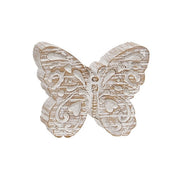 Whitewashed Resin Woodgrain Butterfly Sitter  (3 Count Assortment)