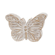 Whitewashed Resin Woodgrain Butterfly Sitter  (3 Count Assortment)