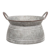 Graywashed Galvanized Squat Buckets with Handles (Set of 3)