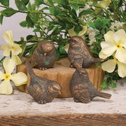 Mini Bronze Finish Resin Bird  (4 Count Assortment)