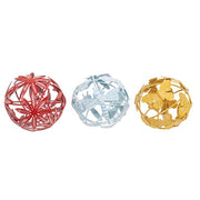 Distressed 4" Metal Dragonfly - Butterfly - or Daisy Ball  (3 Count Assortment)