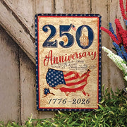 250th Anniversary Writing Metal Sign - 8x12