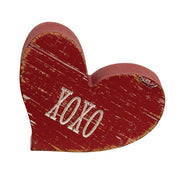 Engraved Distressed Wooden Conversation Heart  (6 Count Assortment)