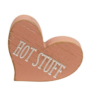 Engraved Distressed Wooden Conversation Heart  (6 Count Assortment)