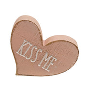Engraved Distressed Wooden Conversation Heart  (6 Count Assortment)