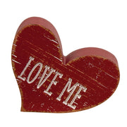 Engraved Distressed Wooden Conversation Heart  (6 Count Assortment)