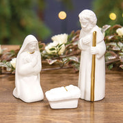 White Ceramic Nativity Set (Set of 3)