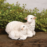 Resin Laying Mamma and Baby Sheep Figurine