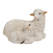 Resin Laying Mamma and Baby Sheep Figurine