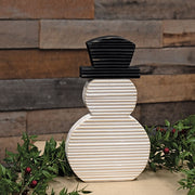 Standing Corrugated Wood Snowman Block