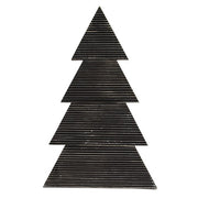 Distressed Black Wood Standing Corrugated Christmas Tree - 18"