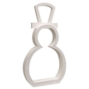 White Wooden Cutout Standing Snowmen (Set of 2)