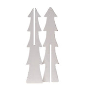 White Wooden Dimensional Christmas Tree - 19 In H