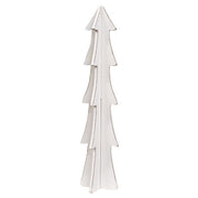 White Wooden Dimensional Christmas Tree - 19 In H