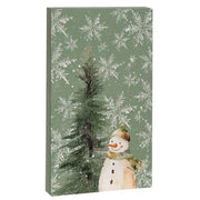 Winter Forest Watercolor Snowman Block