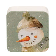 Winter Forest Watercolor Snowman Block - 2" Sq  (2 Count Assortment)