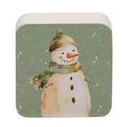 Winter Forest Watercolor Snowman Block - 2" Sq  (2 Count Assortment)
