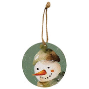 Winter Forest Watercolor Snowman Ornament - 3-1/2 In Dia  (2 Count Assortment)