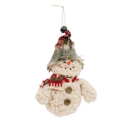 Stuffed Sherpa Hat & Scarf Snowman Ornament  (2 Count Assortment)