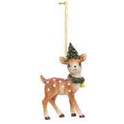 Resin Christmas Greenery Fawn Ornament  (2 Count Assortment)
