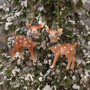 Resin Christmas Greenery Fawn Ornament  (2 Count Assortment)