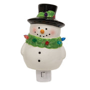 Ceramic Tophat Snowman Nightlight