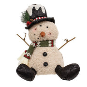 Stuffed Sherpa Hat & Scarf Snowman Sitter  (2 Count Assortment)