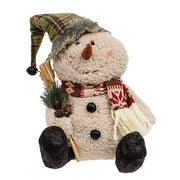 Stuffed Sherpa Hat & Scarf Snowman Sitter  (2 Count Assortment)