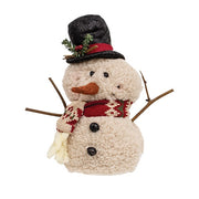 Stuffed Standing Sherpa Hat & Scarf Snowman  (2 Count Assortment)