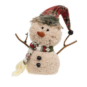 Stuffed Standing Sherpa Hat & Scarf Snowman  (2 Count Assortment)