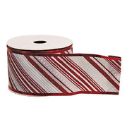 Wired Glitter Candy Cane Ribbon - 2.5" x 10 Yards