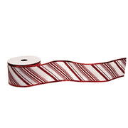 Wired Glitter Candy Cane Ribbon - 2.5" x 10 Yards