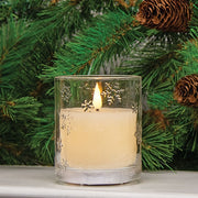 Snowflake Glass Jar LED Candle - 3" x 4"