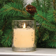 Snowflake Glass Jar LED Candle - 4"x5"