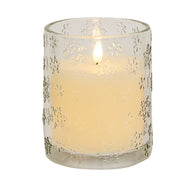 Snowflake Glass Jar LED Candle - 4"x5"