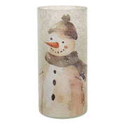 Frosted Snowman Duo Glass Candle Jars (Set of 2)