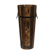 Distressed Tall Wooden Barrel Planters (Set of 3)